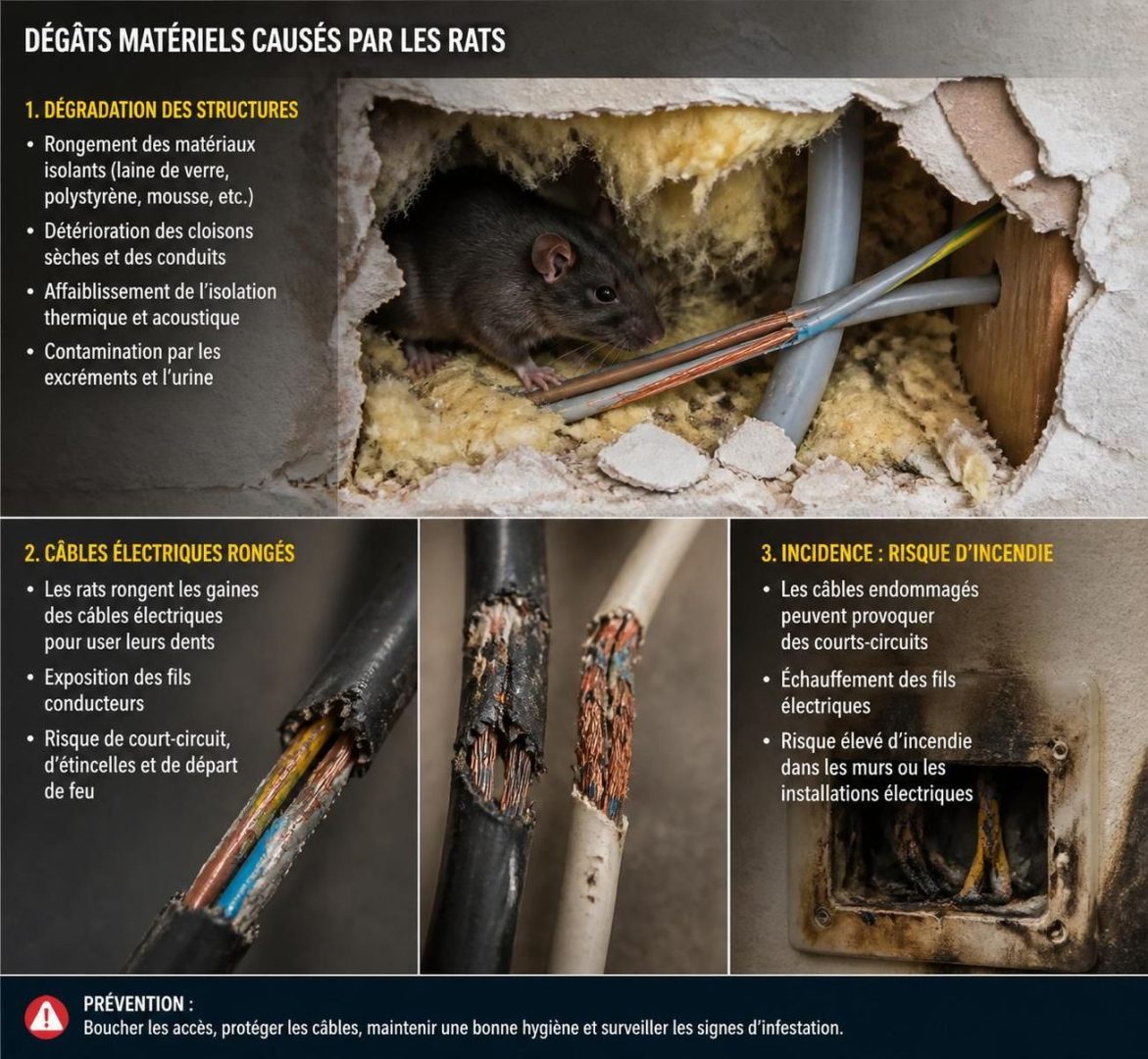 découvrez comment identifier les bruits causés par un rat dans les murs, les dégâts potentiels qu'il peut provoquer, et les solutions efficaces pour s'en débarrasser rapidement.