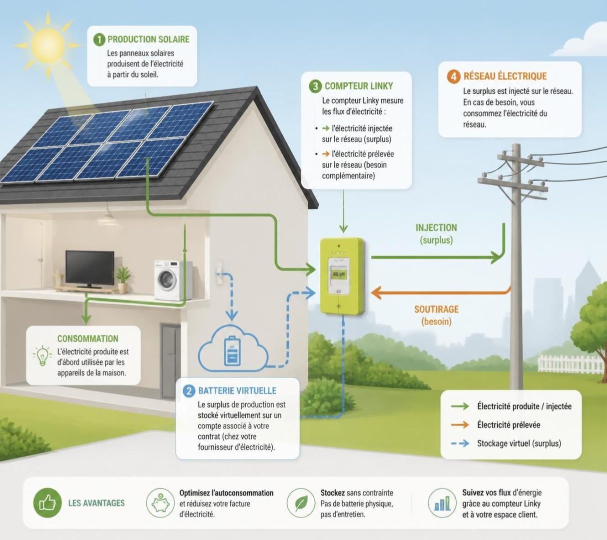 découvrez si vous pouvez cumuler une batterie virtuelle et la revente de surplus solaire, et les conditions à connaître pour optimiser votre installation photovoltaïque.