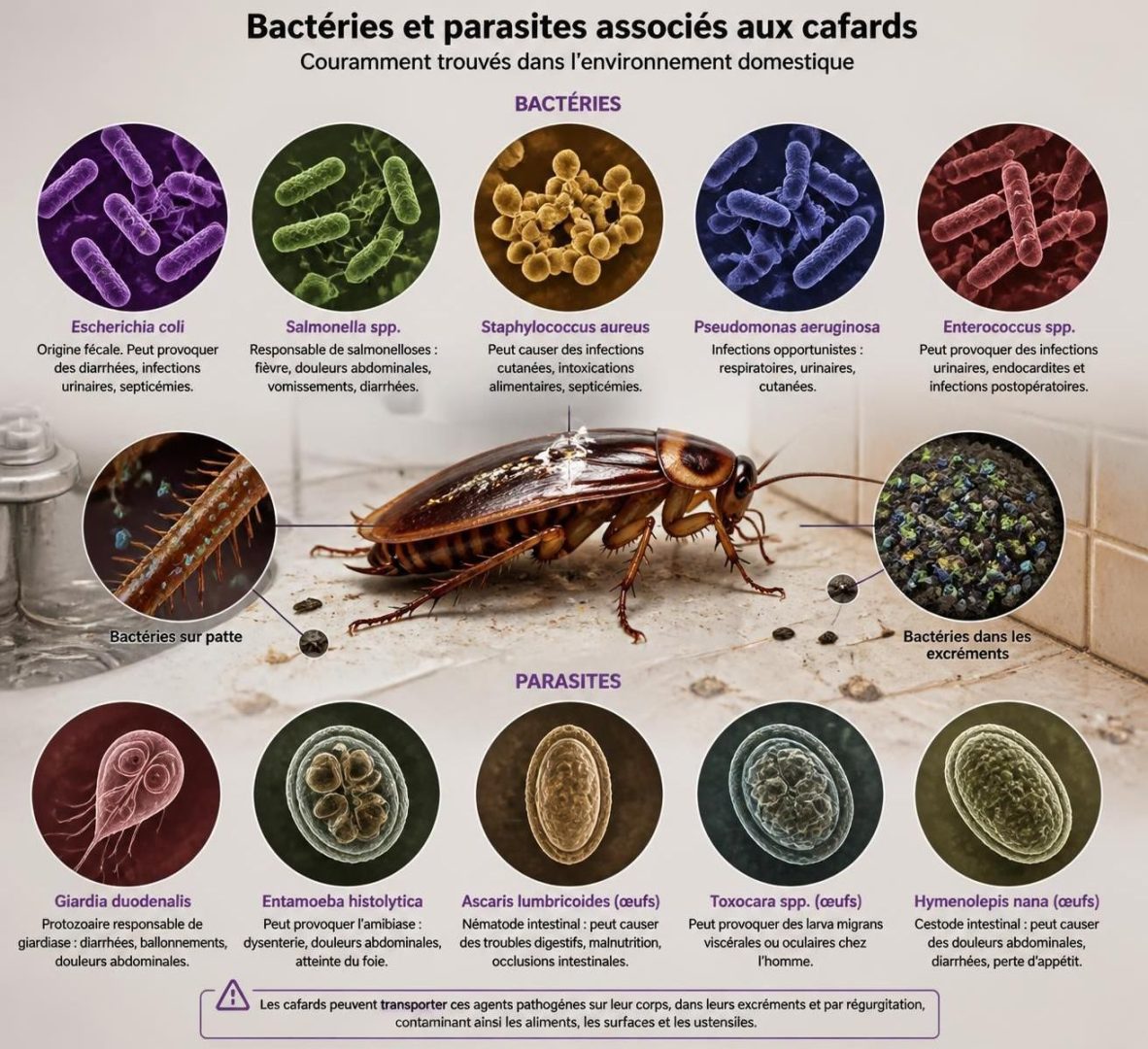 découvrez comment les cafards influencent l'hygiène et les principales maladies qu'ils peuvent transmettre, ainsi que des conseils pour les prévenir efficacement.