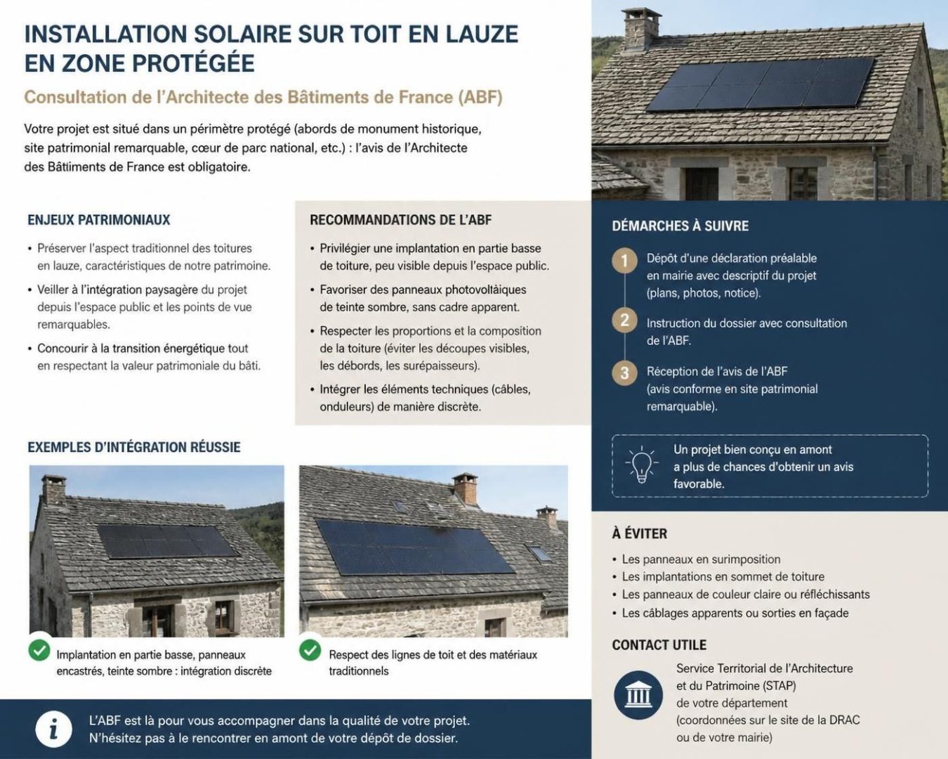 découvrez les contraintes techniques et réglementaires essentielles pour installer des panneaux solaires sur un toit en lauze, afin d'assurer une installation efficace et conforme.