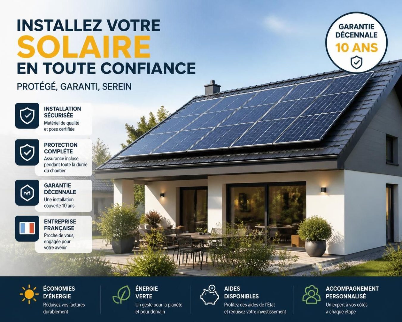 découvrez ce que couvre la garantie décennale pour les panneaux solaires, ses obligations légales et comment elle protège votre installation sur 10 ans.